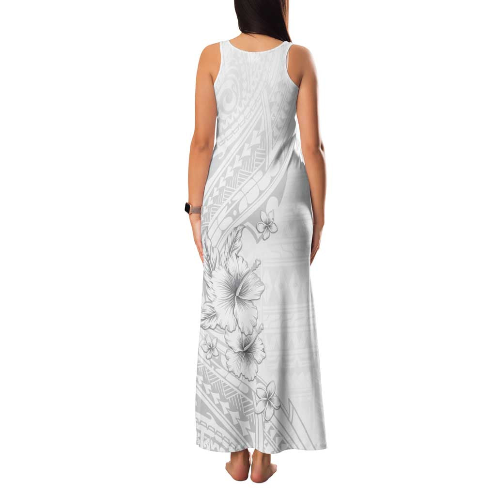 Lotu Tamaiti Samoa Family Matching Tank Maxi Dress and Hawaiian Shirt White Sunday Polynesian Tribal Pattern Elegant Style