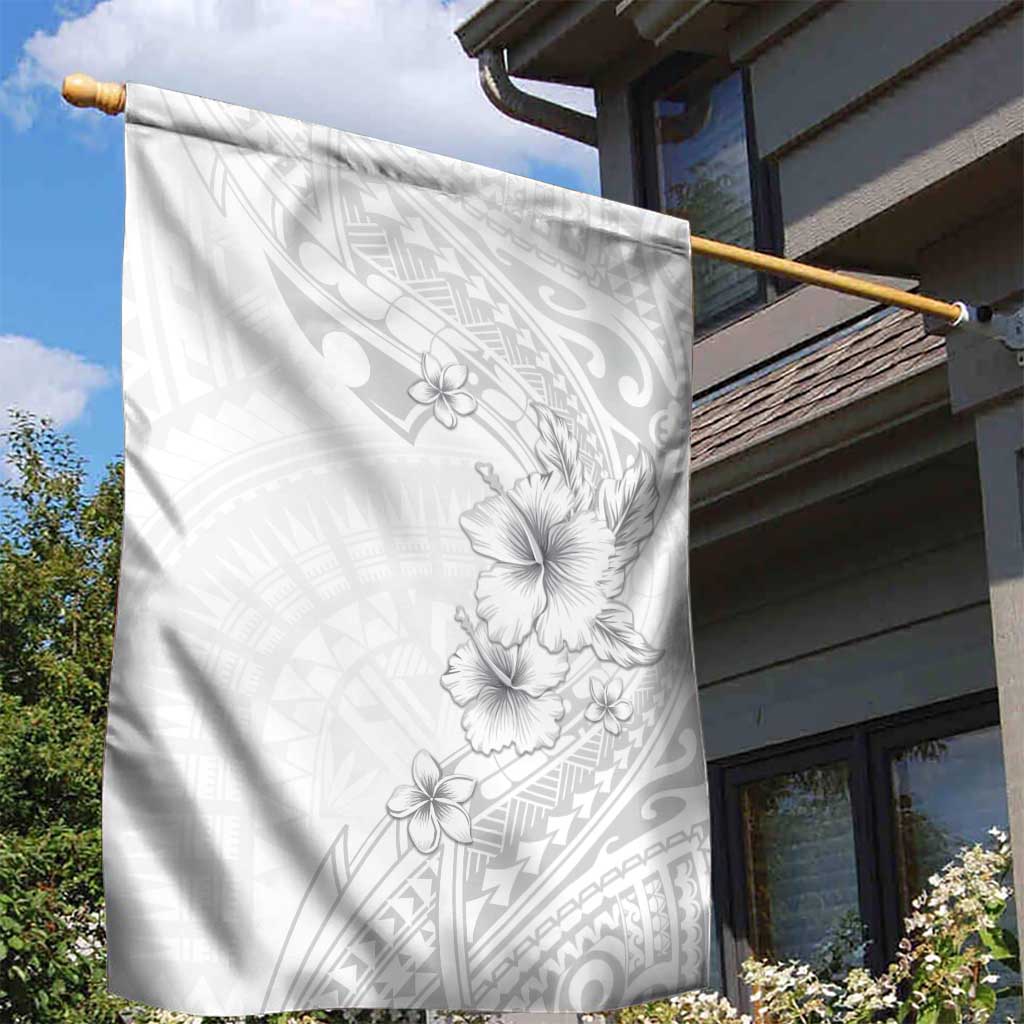 Lotu Tamaiti Samoa Garden Flag White Sunday Polynesian Tribal Pattern Elegant Style