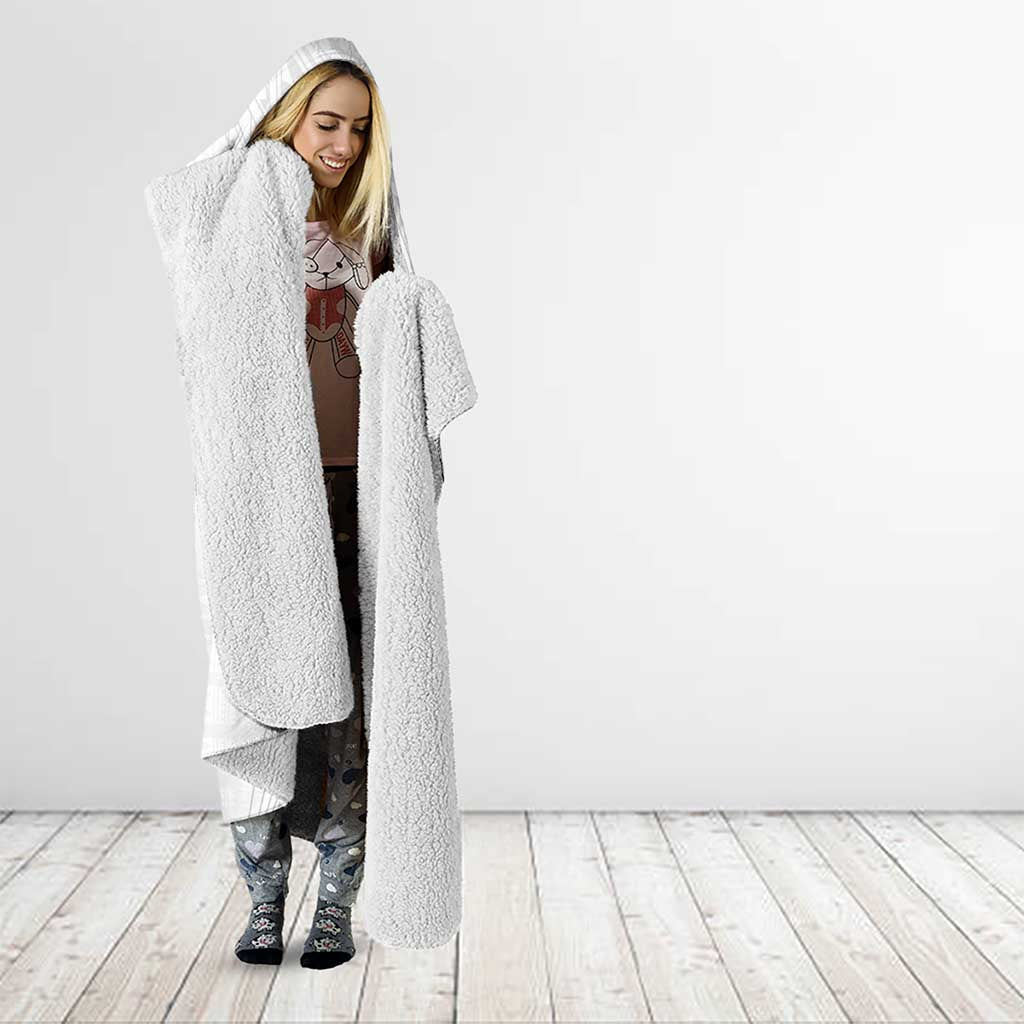 Lotu Tamaiti Samoa Hooded Blanket White Sunday Polynesian Tribal Pattern Elegant Style