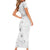 Lotu Tamaiti Samoa Short Sleeve Bodycon Dress White Sunday Polynesian Tribal Pattern Elegant Style