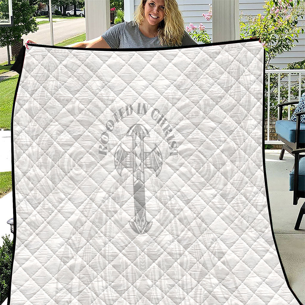 Samoa Christian Quilt Rooted In Christ Polynesian Cross LT05 White - Polynesian Pride