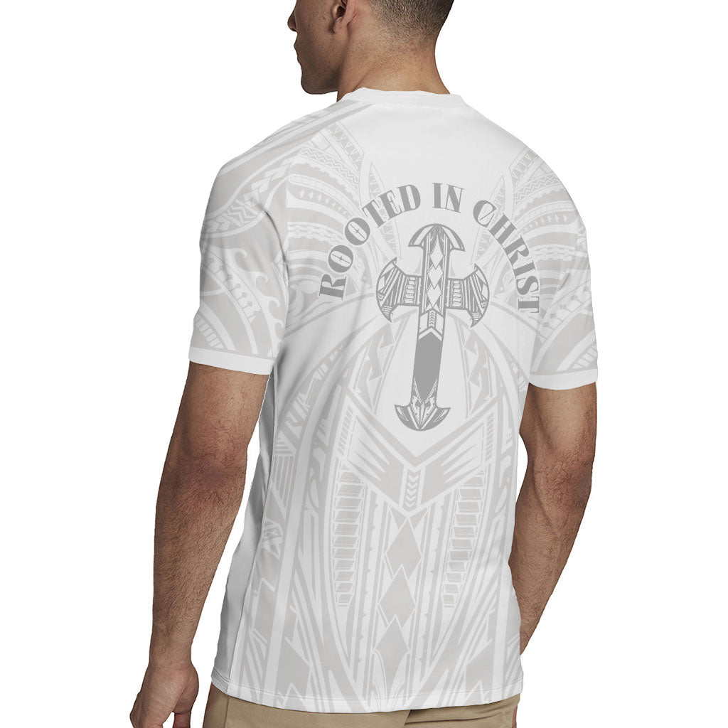 Samoa Christian Rugby Jersey Rooted In Christ Polynesian Cross LT05 - Polynesian Pride