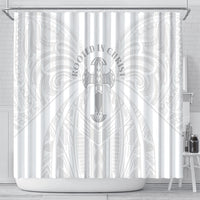 Samoa Christian Shower Curtain Rooted In Christ Polynesian Cross LT05 - Polynesian Pride