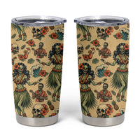 Hawaii Halloween Tumbler Cup Spooky Tropical Hula Zombie