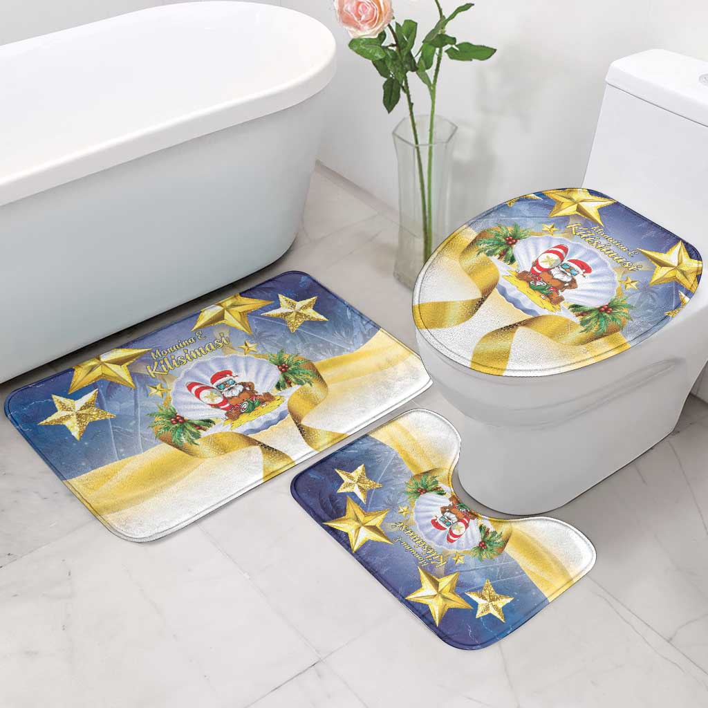 Niue Christmas Bathroom Set Seashell Santa Beach Vibes - Polynesian Pride