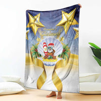 Niue Christmas Blanket Seashell Santa Beach Vibes - Polynesian Pride