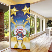Niue Christmas Door Cover Seashell Santa Beach Vibes - Polynesian Pride