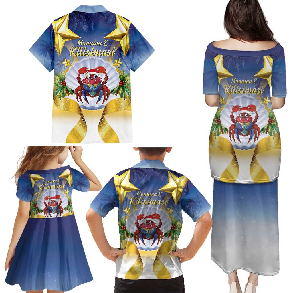 Niue Christmas Family Matching Puletasi and Hawaiian Shirt Seashell Santa Beach Vibes - Polynesian Pride