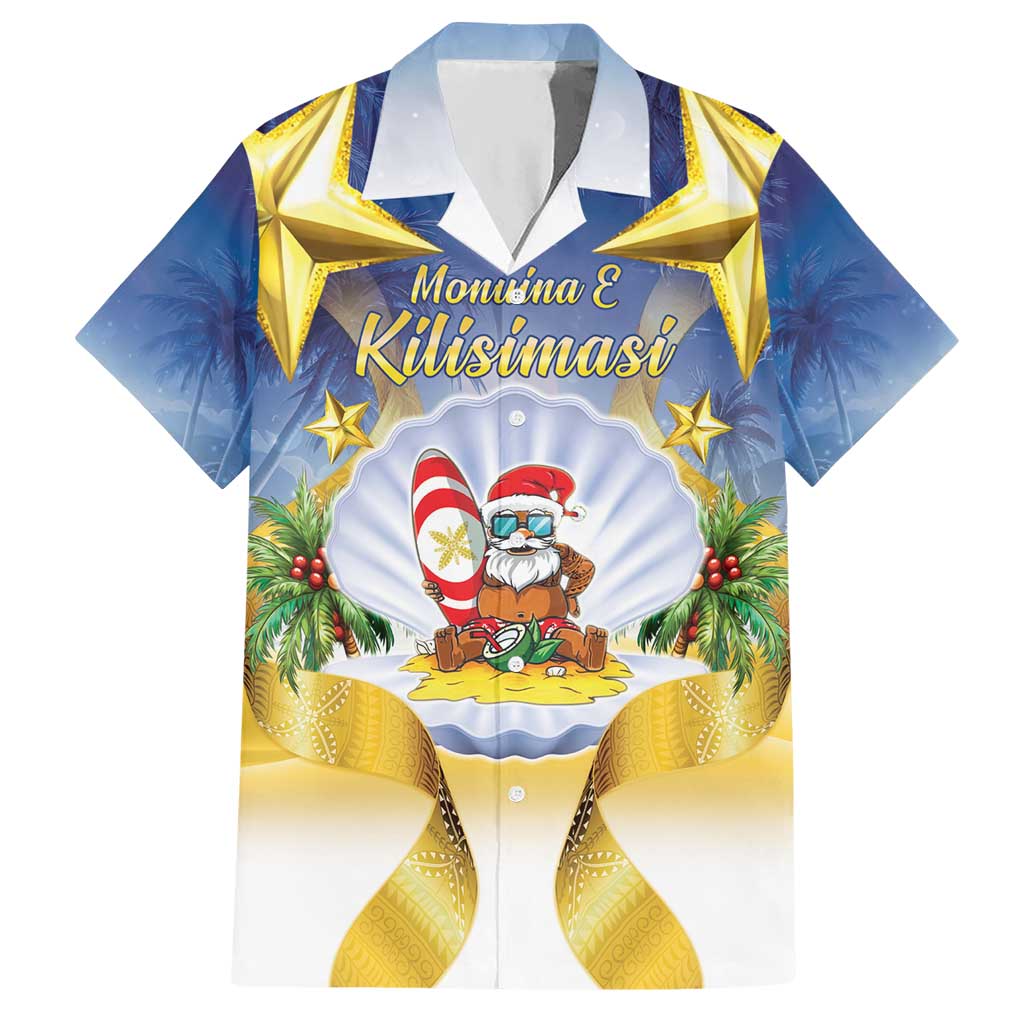 Niue Christmas Hawaiian Shirt Seashell Santa Beach Vibes - Polynesian Pride