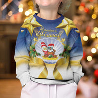 Niue Christmas Kid Ugly Christmas Sweater Seashell Santa Beach Vibes - Polynesian Pride