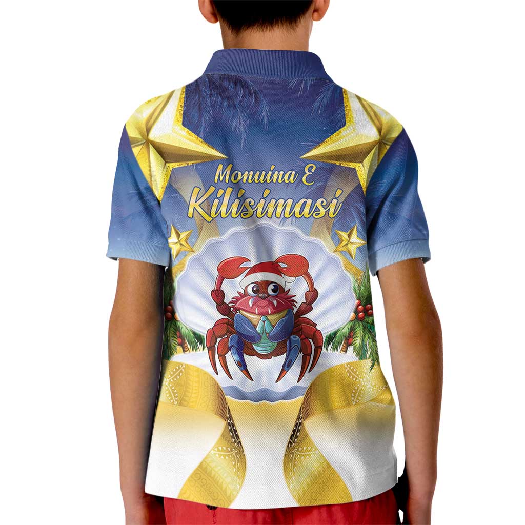 Niue Christmas Kid Polo Shirt Seashell Santa Beach Vibes - Polynesian Pride