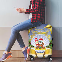 Niue Christmas Luggage Cover Seashell Santa Beach Vibes - Polynesian Pride