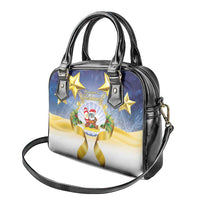 Niue Christmas Shoulder Handbag Seashell Santa Beach Vibes - Polynesian Pride