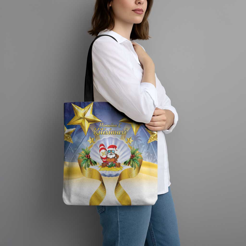 Niue Christmas Tote Bag Seashell Santa Beach Vibes - Polynesian Pride