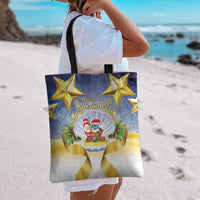 Niue Christmas Tote Bag Seashell Santa Beach Vibes - Polynesian Pride