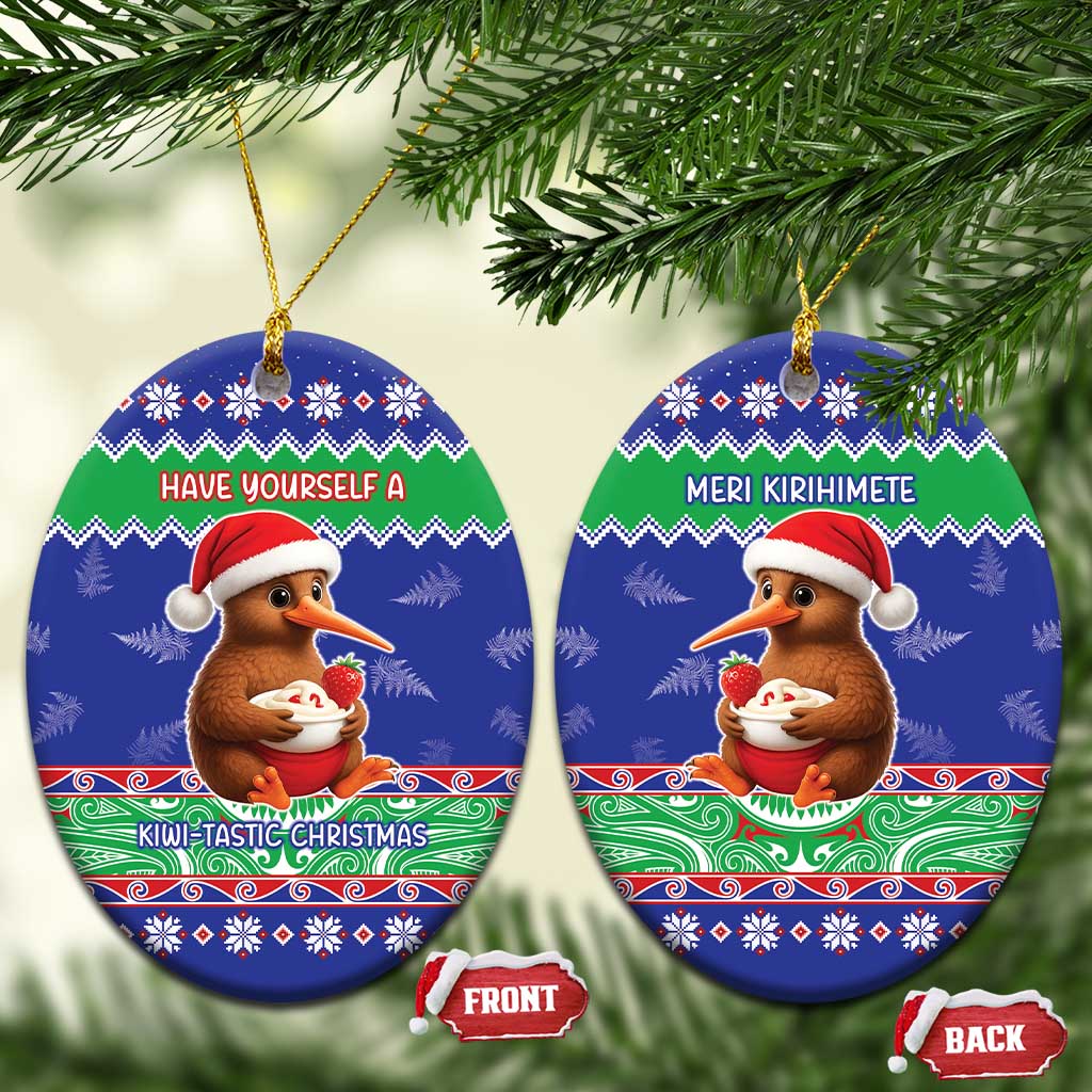 New Zealand Christmas Ceramic Ornament Have Yourself A Kiwi-tastic Christmas - Polynesian Pride
