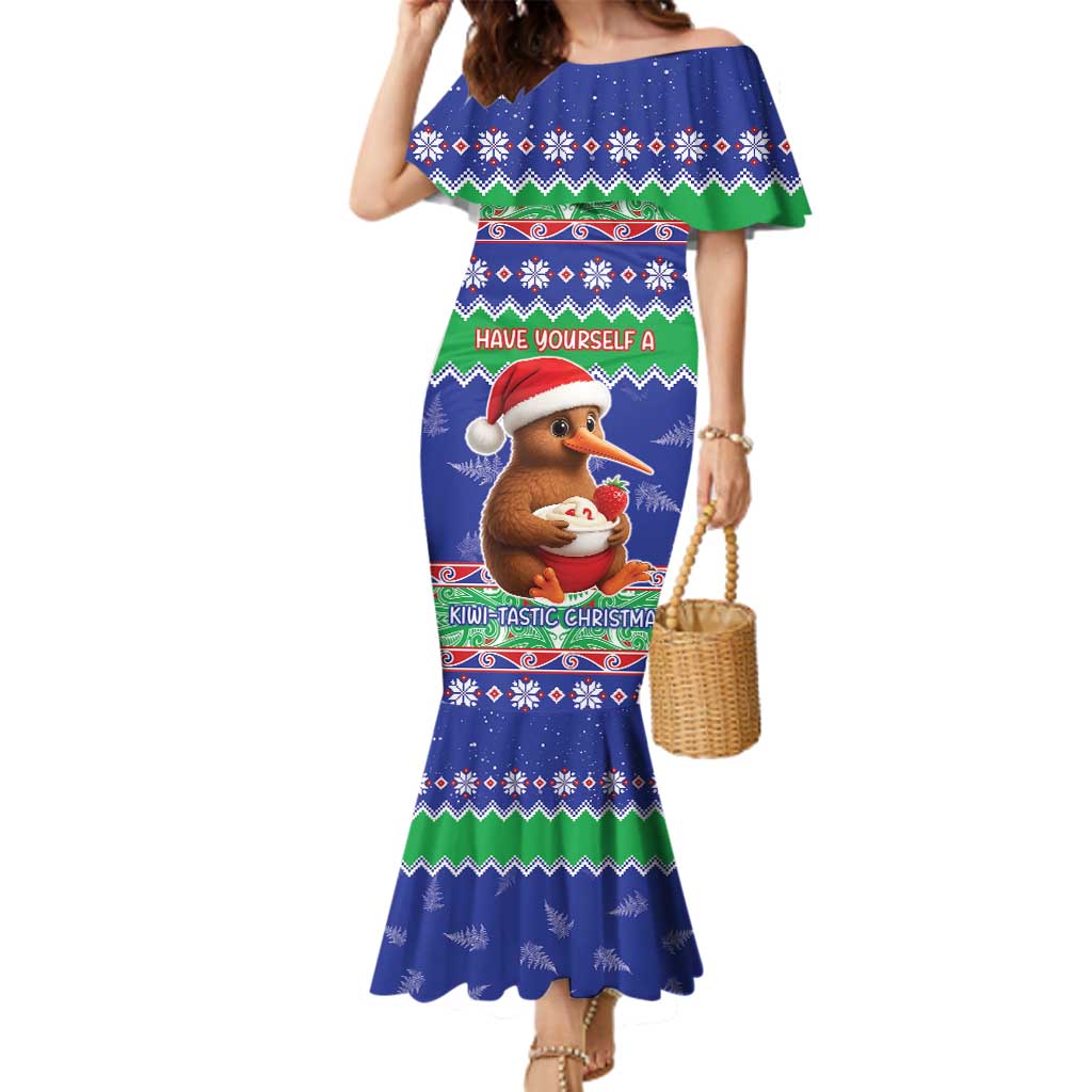 New Zealand Christmas Family Matching Mermaid Dress and Hawaiian Shirt Have Yourself A Kiwi-tastic Christmas - Polynesian Pride