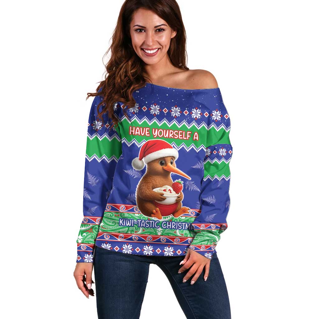 New Zealand Christmas Off Shoulder Sweater Have Yourself A Kiwi-tastic Christmas - Polynesian Pride
