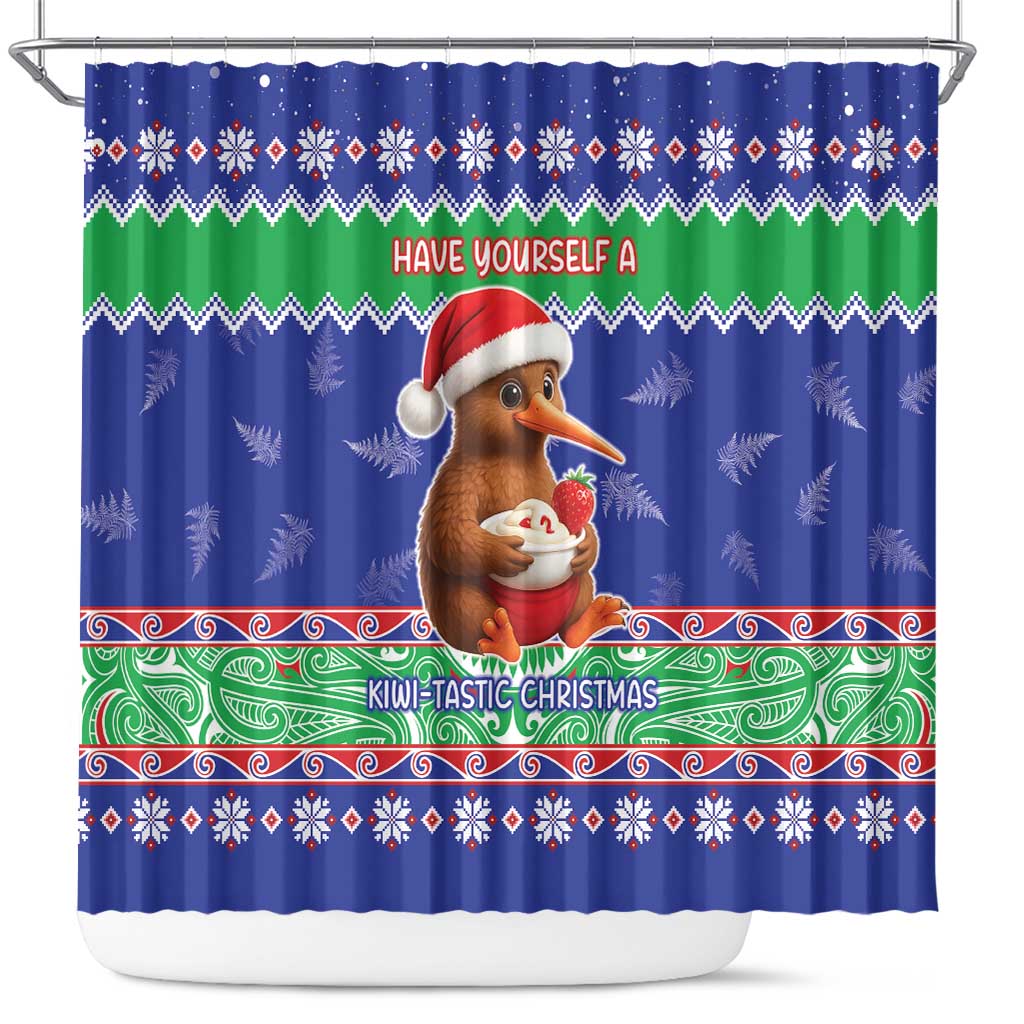 New Zealand Christmas Shower Curtain Have Yourself A Kiwi-tastic Christmas - Polynesian Pride