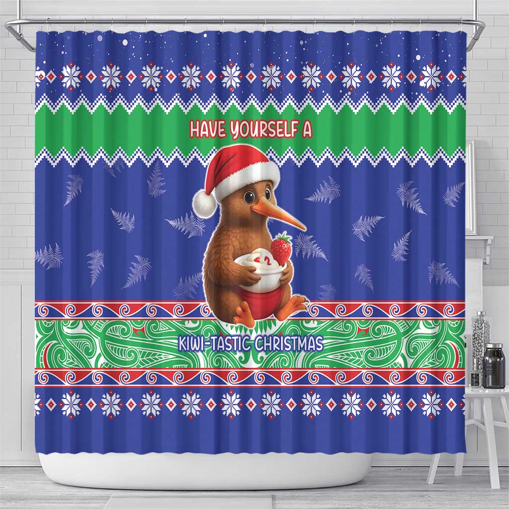 New Zealand Christmas Shower Curtain Have Yourself A Kiwi-tastic Christmas - Polynesian Pride