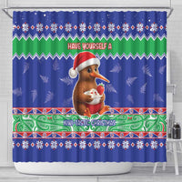 New Zealand Christmas Shower Curtain Have Yourself A Kiwi-tastic Christmas - Polynesian Pride