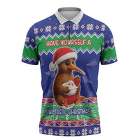 New Zealand Christmas Zipper Polo Shirt Have Yourself A Kiwi-tastic Christmas - Polynesian Pride