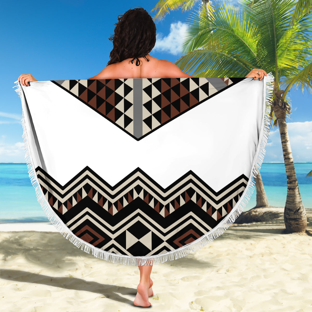 New Zealand Aotearoa Beach Blanket Taniko Art Simple Style LT05 - Polynesian Pride