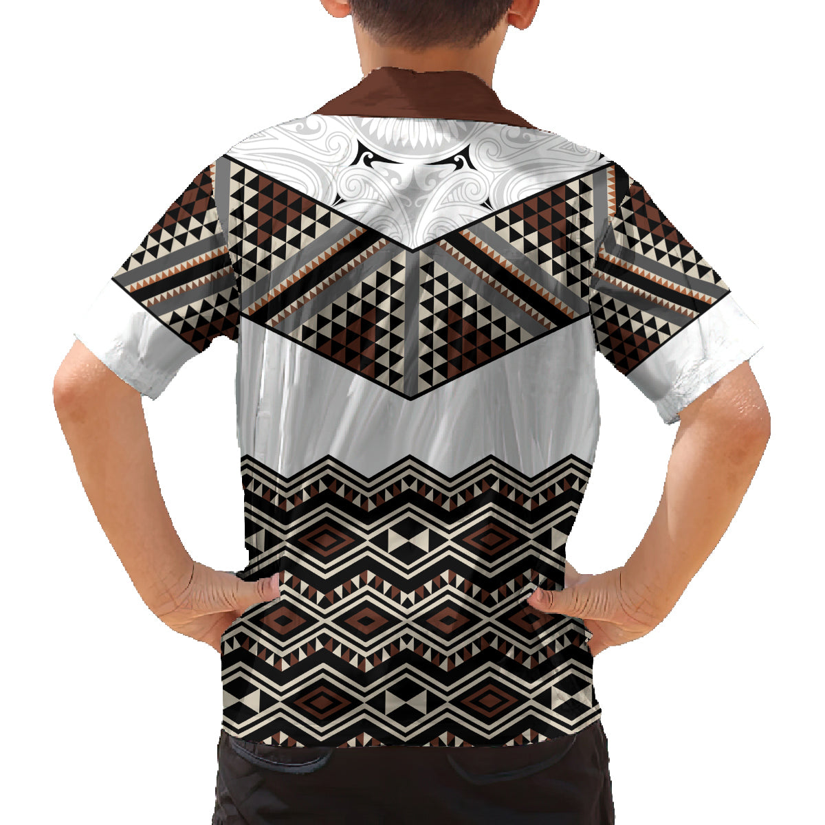 New Zealand Aotearoa Family Matching Off Shoulder Maxi Dress and Hawaiian Shirt Taniko Art Simple Style LT05 - Polynesian Pride