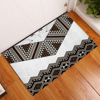 New Zealand Aotearoa Rubber Doormat Taniko Art Simple Style LT05 Brown - Polynesian Pride