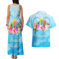 Universal Human Rights Month Couples Matching Tank Maxi Dress and Hawaiian Shirt Polynesian Style LT05 - Polynesian Pride