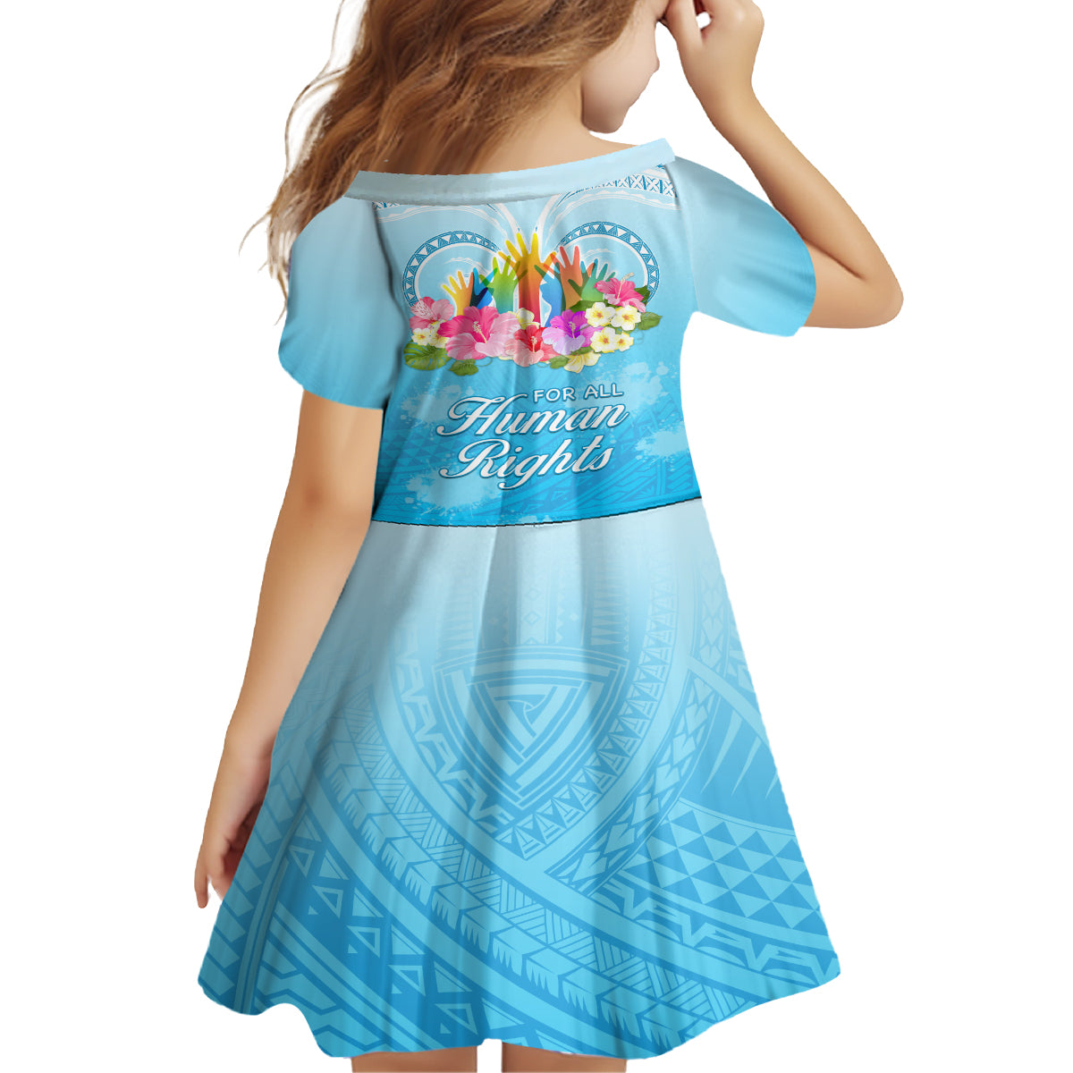 Universal Human Rights Month Family Matching Off Shoulder Maxi Dress and Hawaiian Shirt Polynesian Style LT05 - Polynesian Pride