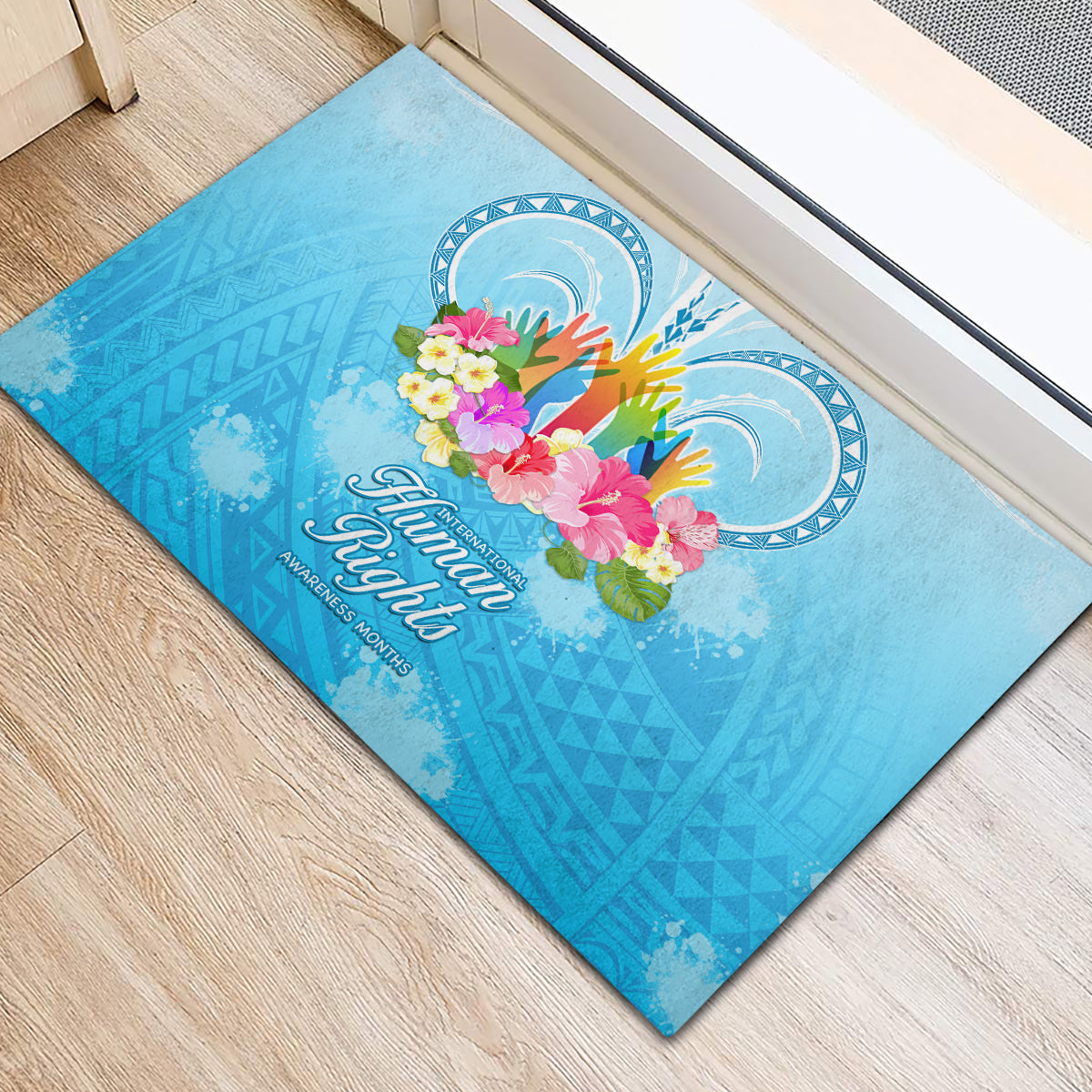 Universal Human Rights Month Rubber Doormat Polynesian Style LT05 - Polynesian Pride