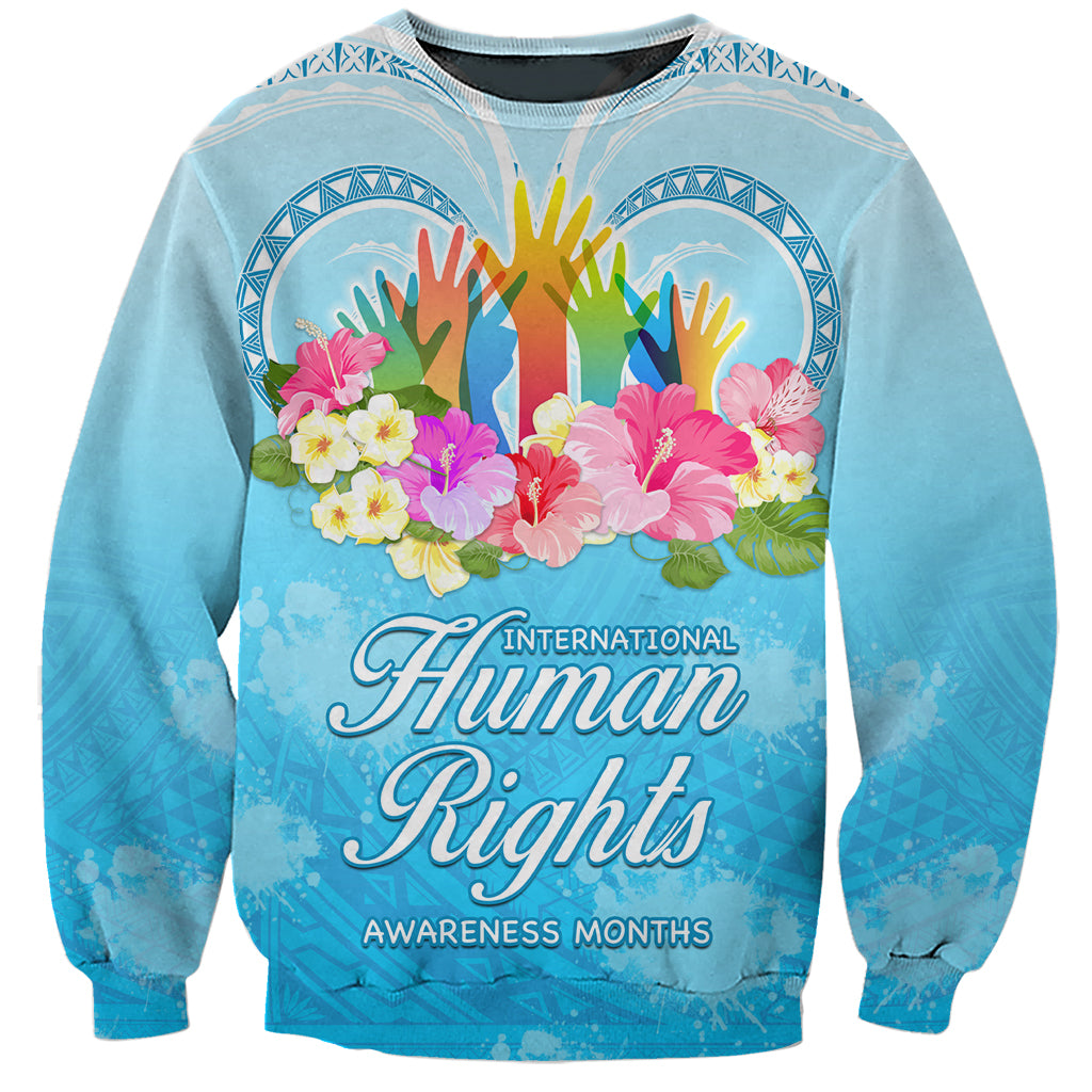 Universal Human Rights Month Sweatshirt Polynesian Style LT05 Unisex Blue - Polynesian Pride