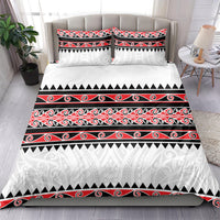 New Zealand Aotearoa Bedding Set With Kowhaiwhai Pattern Red Version LT05 - Polynesian Pride