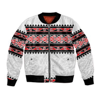 New Zealand Aotearoa Bomber Jacket With Kowhaiwhai Pattern Red Version LT05 Unisex Red - Polynesian Pride