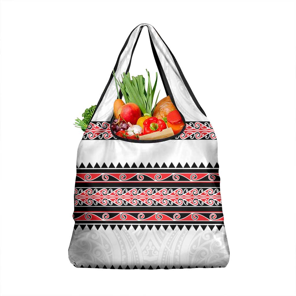 New Zealand Aotearoa Grocery Bag With Kowhaiwhai Pattern Red Version LT05 1-pack One Size Red - Polynesian Pride