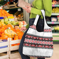 New Zealand Aotearoa Grocery Bag With Kowhaiwhai Pattern Red Version LT05 - Polynesian Pride