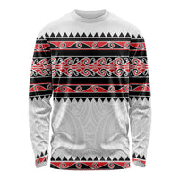 New Zealand Aotearoa Long Sleeve Shirt With Kowhaiwhai Pattern Red Version LT05 Unisex Red - Polynesian Pride