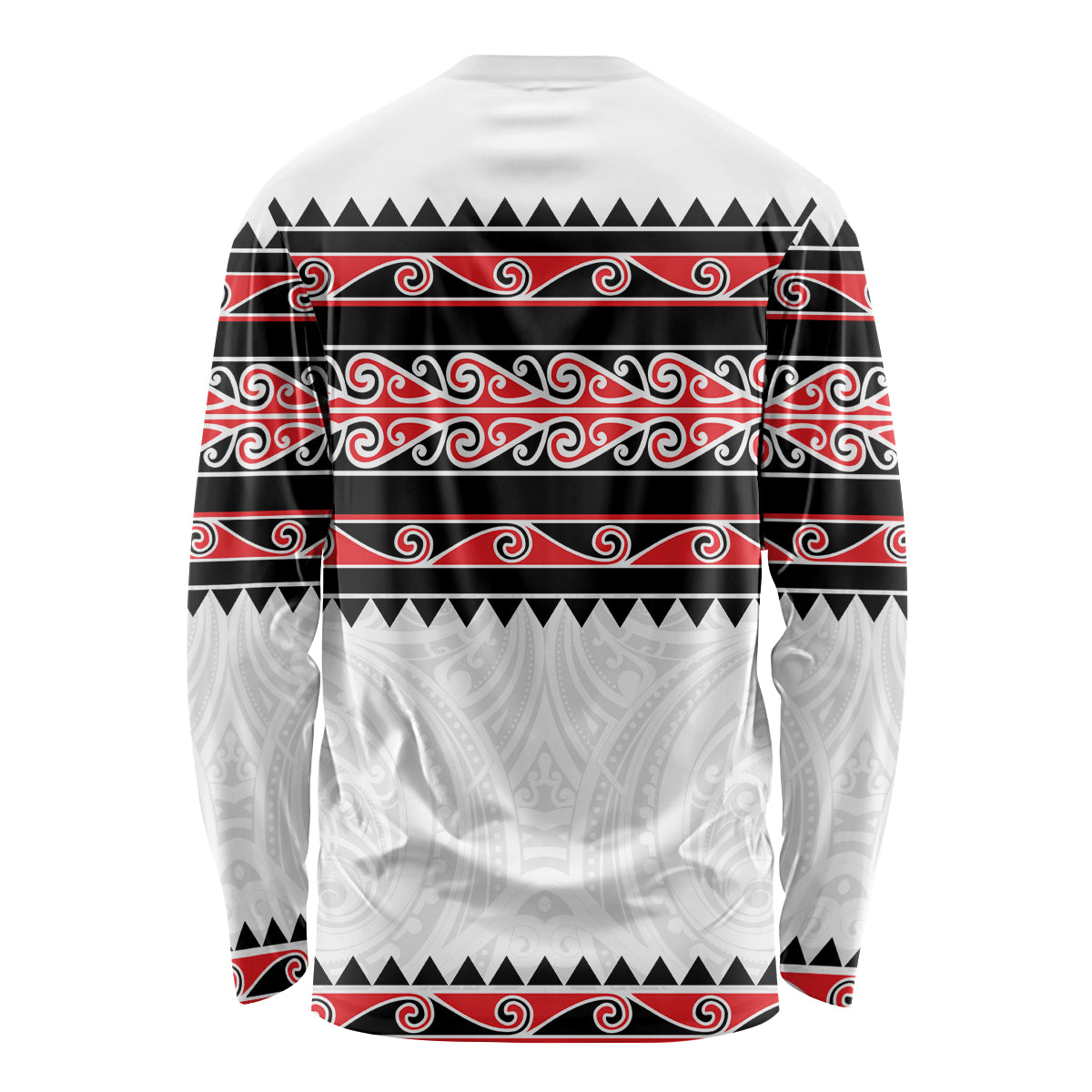 New Zealand Aotearoa Long Sleeve Shirt With Kowhaiwhai Pattern Red Version LT05 - Polynesian Pride