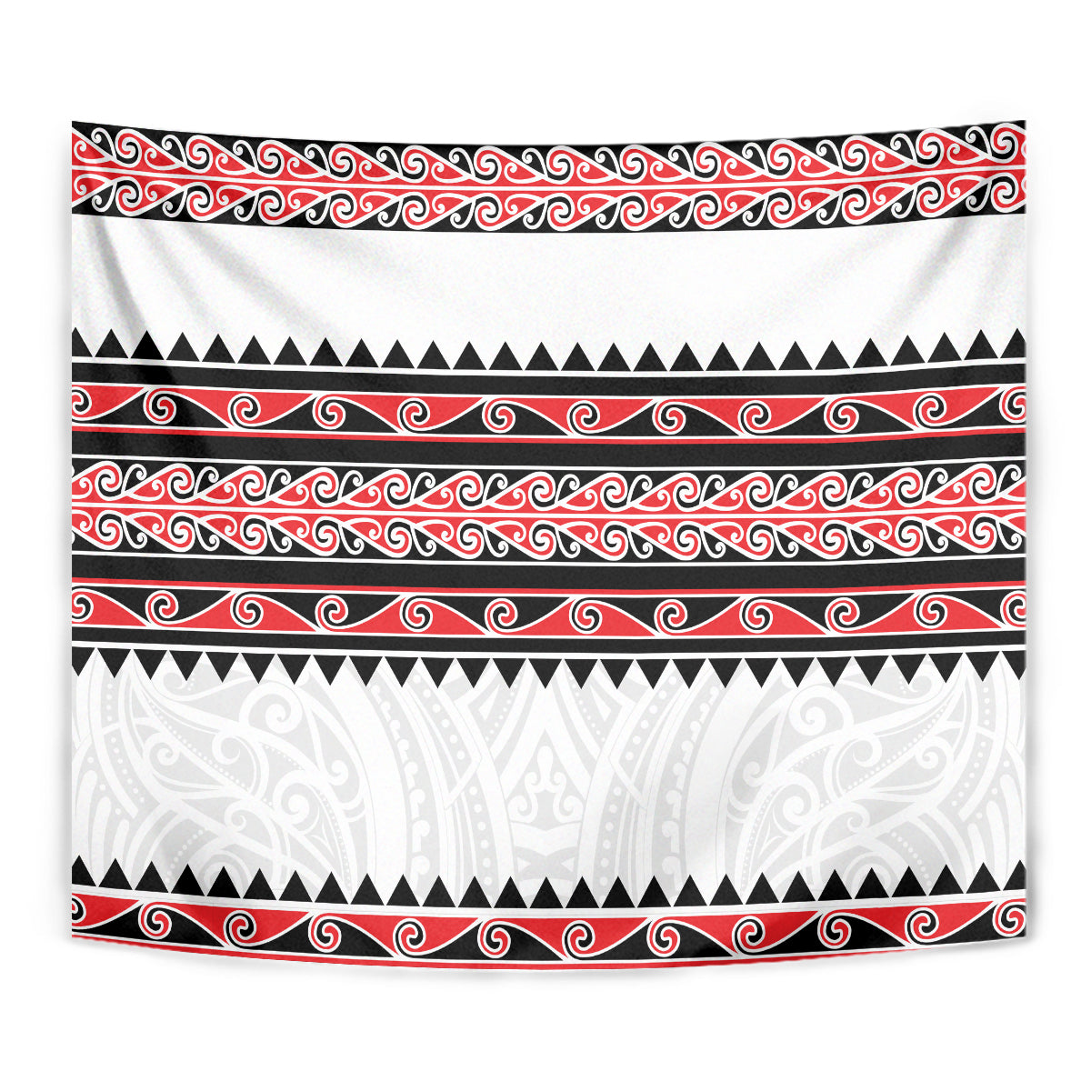 New Zealand Aotearoa Tapestry With Kowhaiwhai Pattern Red Version LT05 - Polynesian Pride