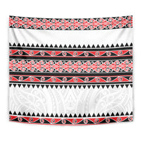 New Zealand Aotearoa Tapestry With Kowhaiwhai Pattern Red Version LT05 - Polynesian Pride