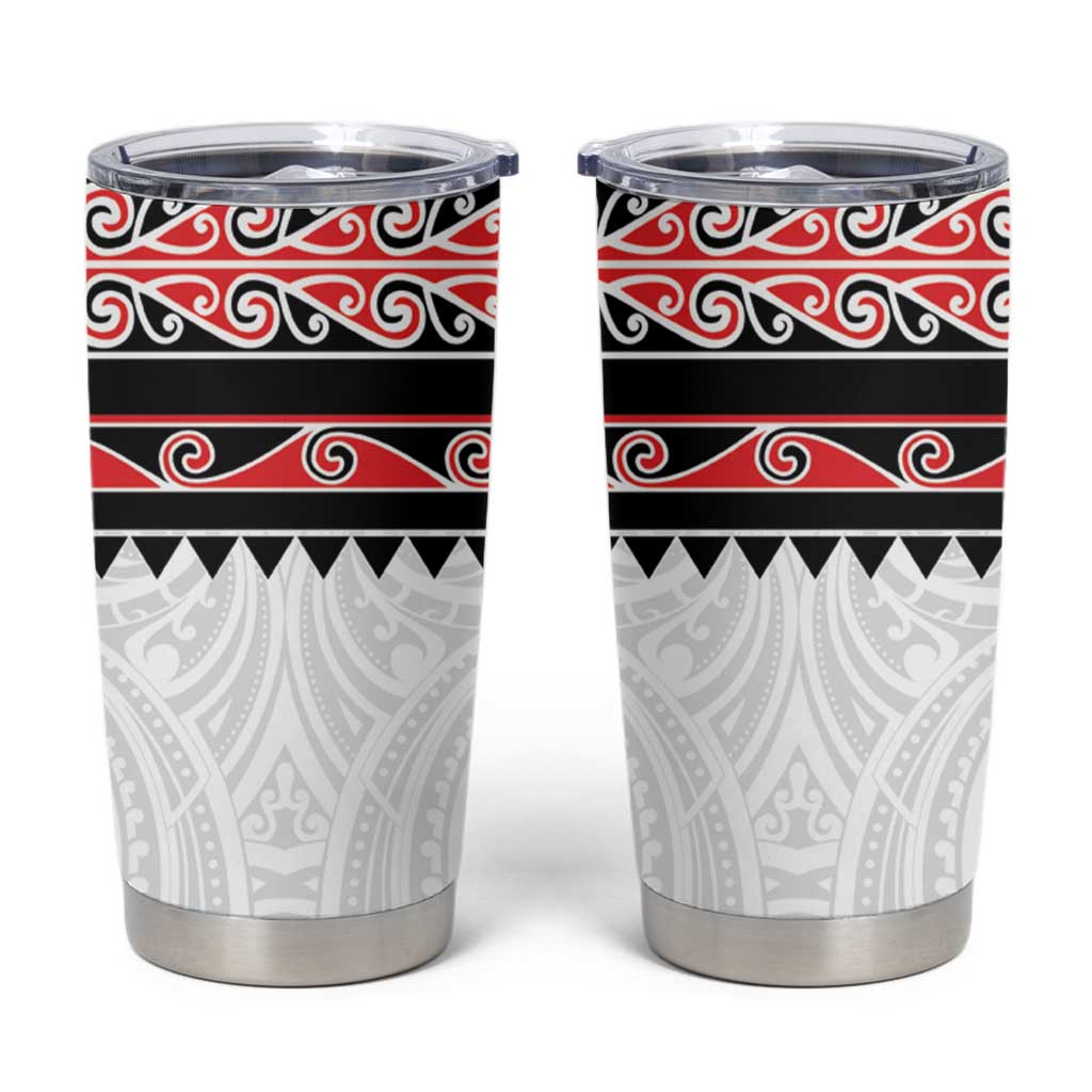 New Zealand Aotearoa Tumbler Cup With Kowhaiwhai Pattern Red Version