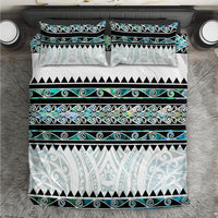 New Zealand Aotearoa Bedding Set With Paua Shell Kowhaiwhai Pattern LT05 Green - Polynesian Pride