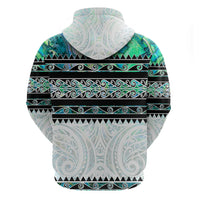 New Zealand Aotearoa Hoodie With Paua Shell Kowhaiwhai Pattern LT05 - Polynesian Pride