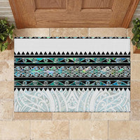 New Zealand Aotearoa Rubber Doormat With Paua Shell Kowhaiwhai Pattern LT05 - Polynesian Pride
