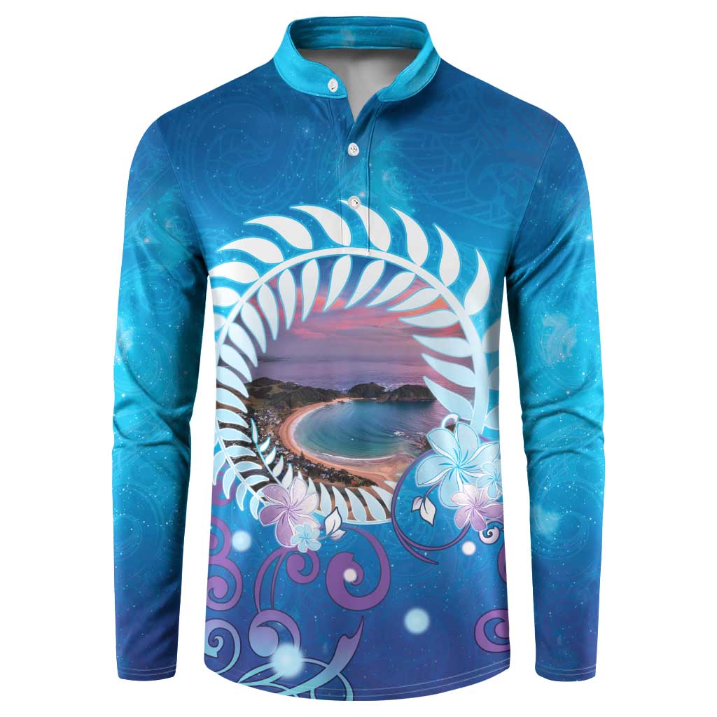 New Zealand Matapouri Beach Landscape Button Sweatshirt