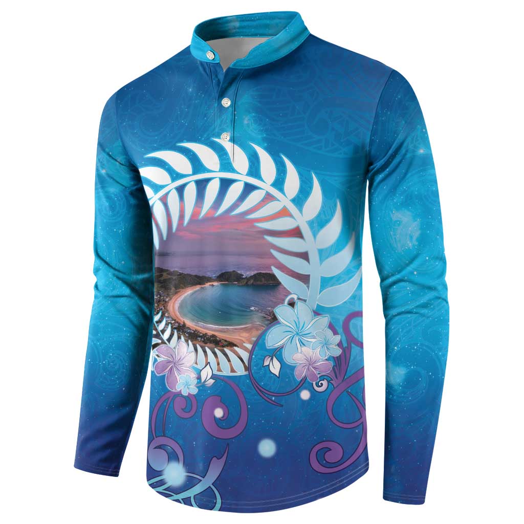 New Zealand Matapouri Beach Landscape Button Sweatshirt