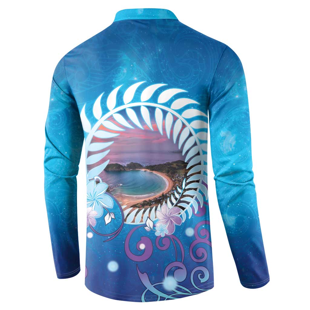 New Zealand Matapouri Beach Landscape Button Sweatshirt