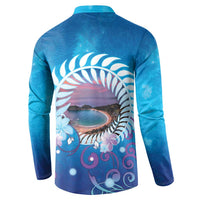 New Zealand Matapouri Beach Landscape Button Sweatshirt