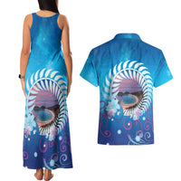 New Zealand Matapouri Beach Landscape Couples Matching Tank Maxi Dress and Hawaiian Shirt